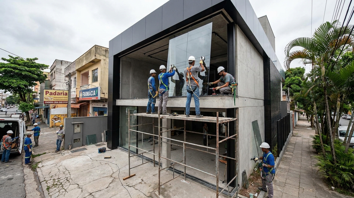 Fachada preta moderna em Maceió-AL